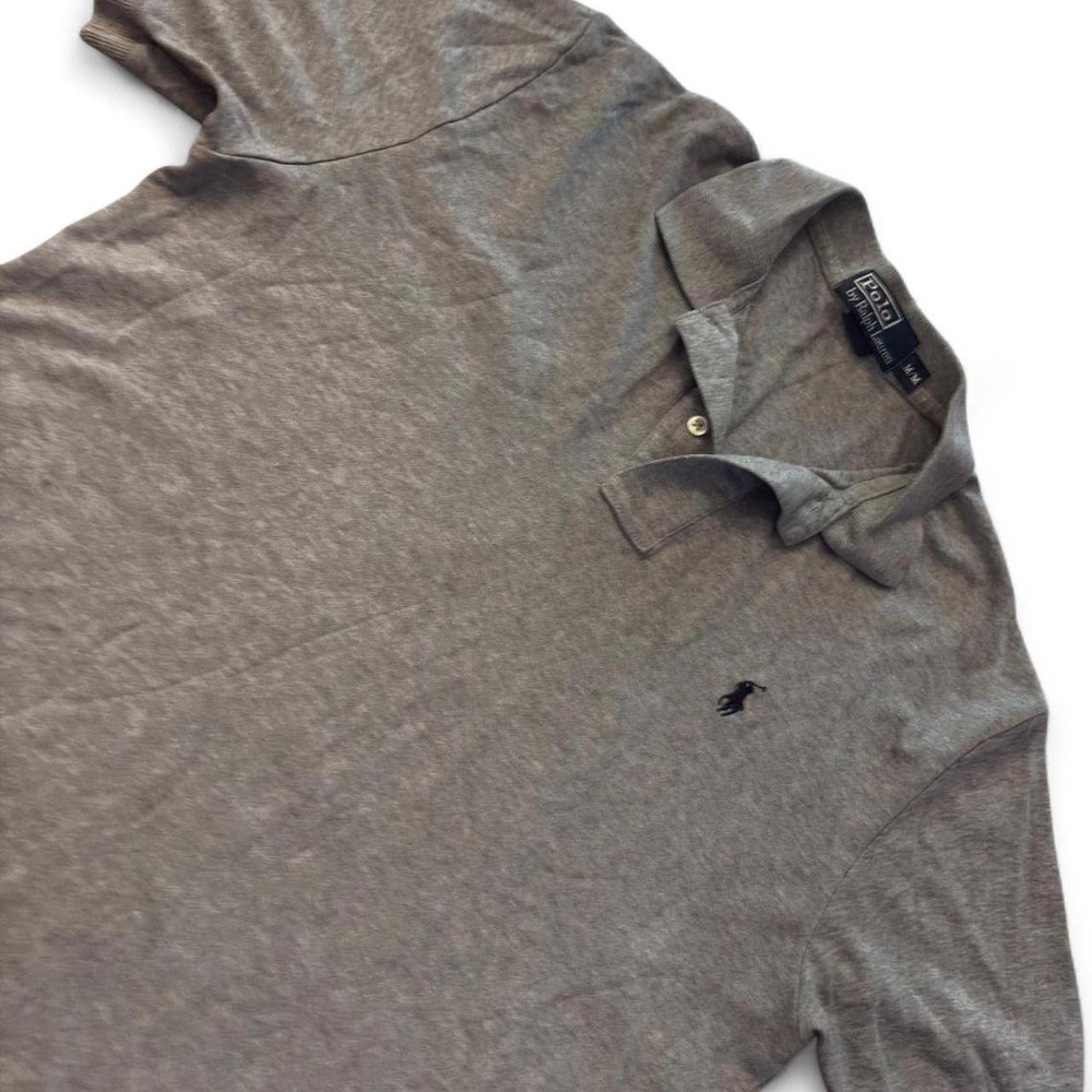 Polo Ralph Lauren Mens Gray Embroidered Pony Polo Shirt Medium
